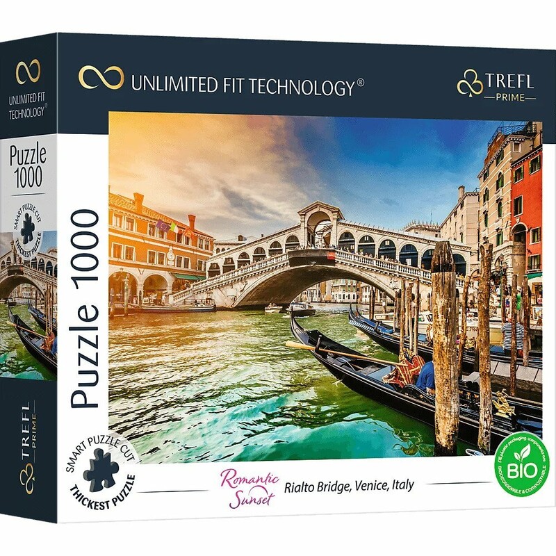 TREFL - Prime puzzle 1000 UFT - Romantický západ slunce: Most Rialto v Benátkách, Itálie