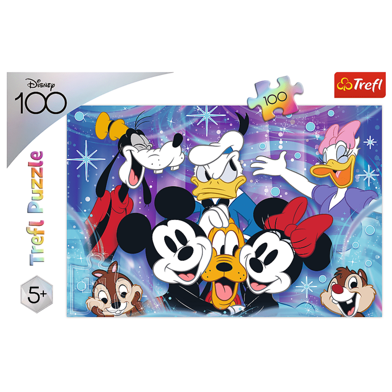 TREFL - Puzzle 100 dílků - Ve světě Disney je vesele / Disney 100 Výročí