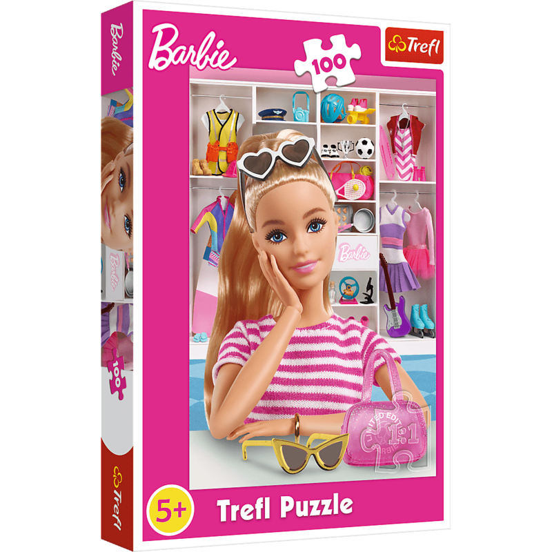TREFL -  Puzzle 100 dílků - Seznamte se s Barbie / Mattel, Barbie