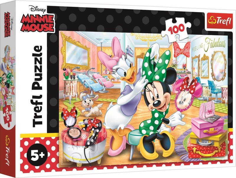 TREFL - Puzzle 100 Minnie v salonu krásy Disney Minnie
