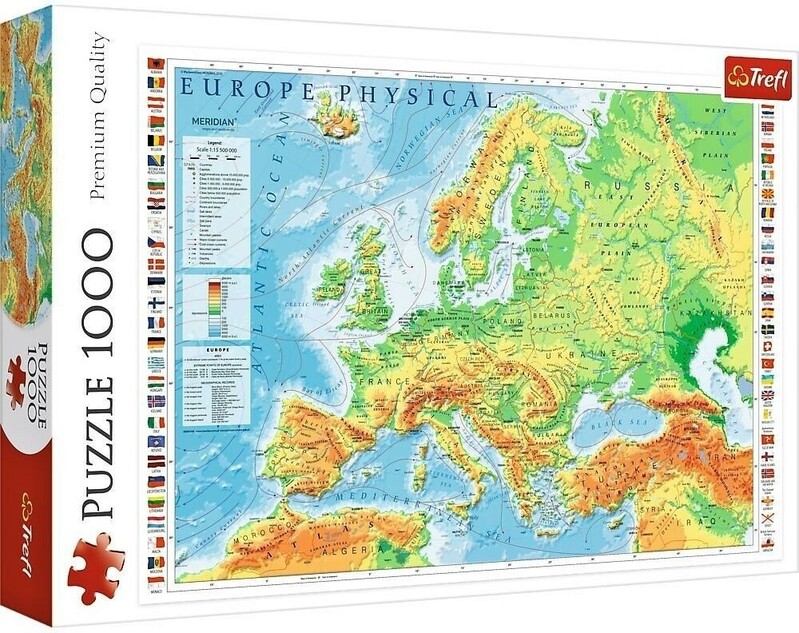 TREFL - Puzzle 1000 Mapa Evropy