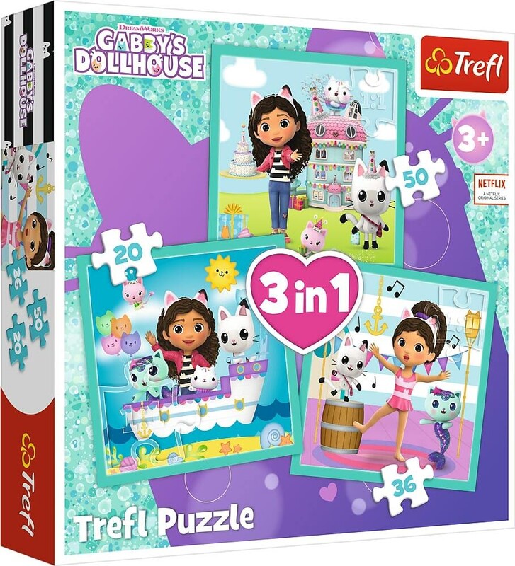 TREFL - Puzzle 3v1 - Gabbyine aktivity / Universal Gabby's Dollhouse