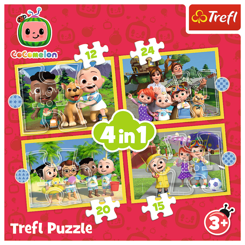 TREFL -  Puzzle 4v1 - Cocomelon, seznamte se s hrdiny / Cocomelon