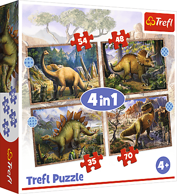 TREFL - Puzzle 4v1 - Dinosauři