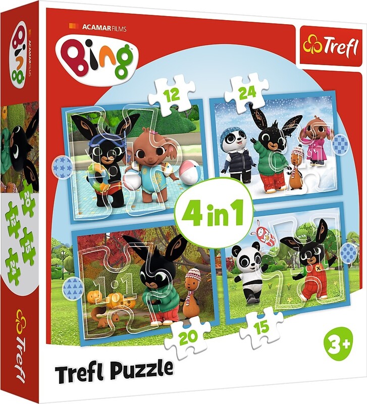 TREFL - Puzzle 4v1 - Šťastný Bing / Acamar Films Bing