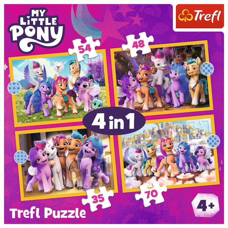 TREFL -  Puzzle 4v1 - Seznamte se s Poníky / Hasbro, My Little Pony