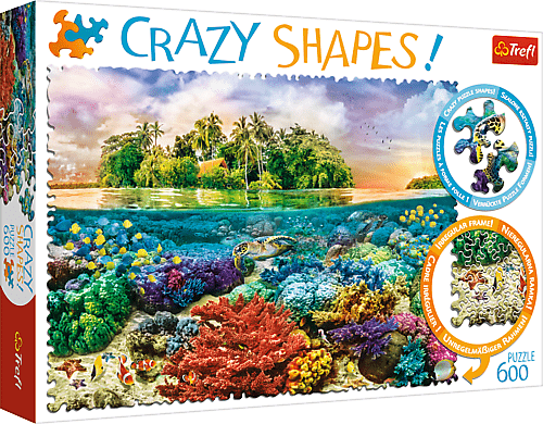 TREFL - Puzzle 600 Crazy Shapes - Tropický ostrov