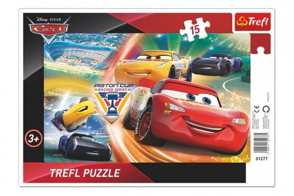 TREFL - Puzzle deskové Cars / Boj o vítězství 33x23cm 15 dílků