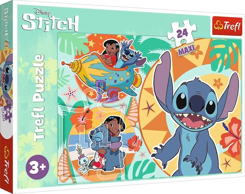 TREFL - Puzzle Lilo&Stitch: Šťastný den MAXI 24 dílků