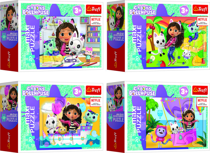 TREFL - Puzzle miniMaxi 20 - Gabbyin barevný den / Universal Gabby's Dollhouse