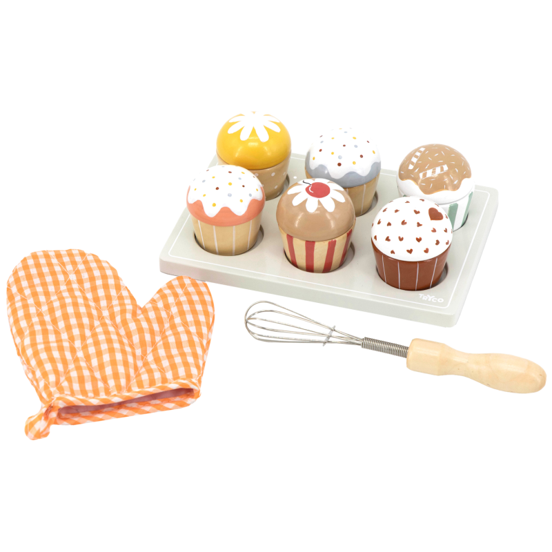 TRYCO - Dřevěný Cupcake Set