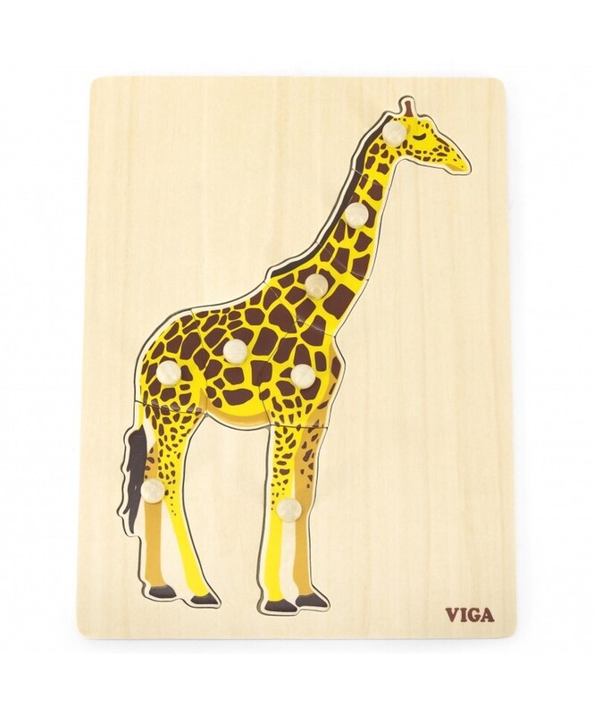 VIGA - Dřevěná vkládačka Žirafa 8ks