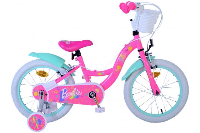 VOLARE - Barbie Dětské kolo - Dívčí - 16 palcové - Růžové - Dvě ruční brzdy