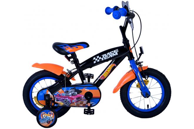 VOLARE - Dětské kolo Hot Wheels - chlapecké - 12 palcové - Černá Oranžová Modrá - Dvě ruční brzdy