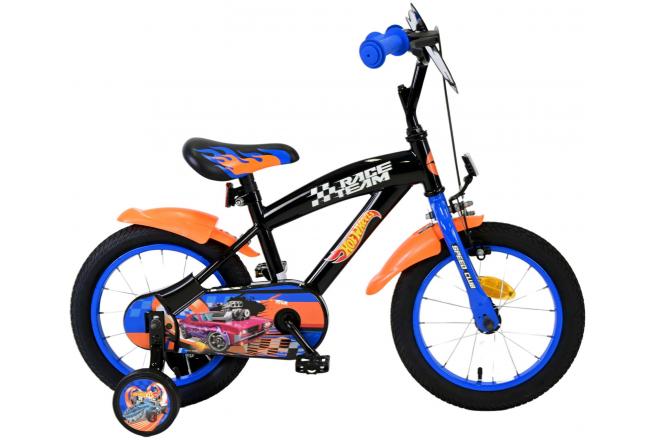VOLARE - Dětské kolo Hot Wheels – chlapecké – 14 palcové – černá oranžová modrá
