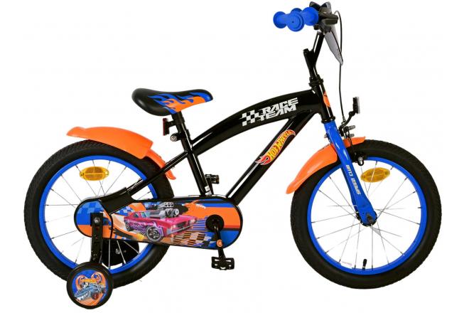 VOLARE - Dětské kolo Hot Wheels – chlapecké – 16 palcové – černá oranžová modrá