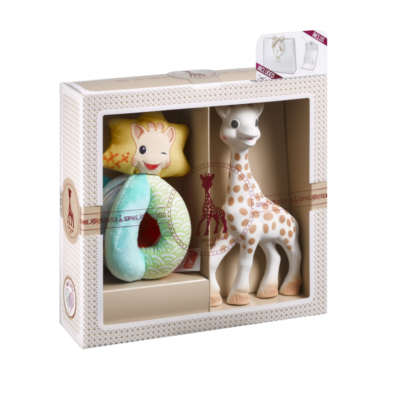 VULLI - Dárkový set - žirafa Sophie + chrastítko ''Sense & Soft''