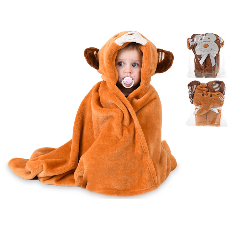 WIKY - Dětská deka zvířátko s kapucí 100x75cm 3druhy, Mix produktů