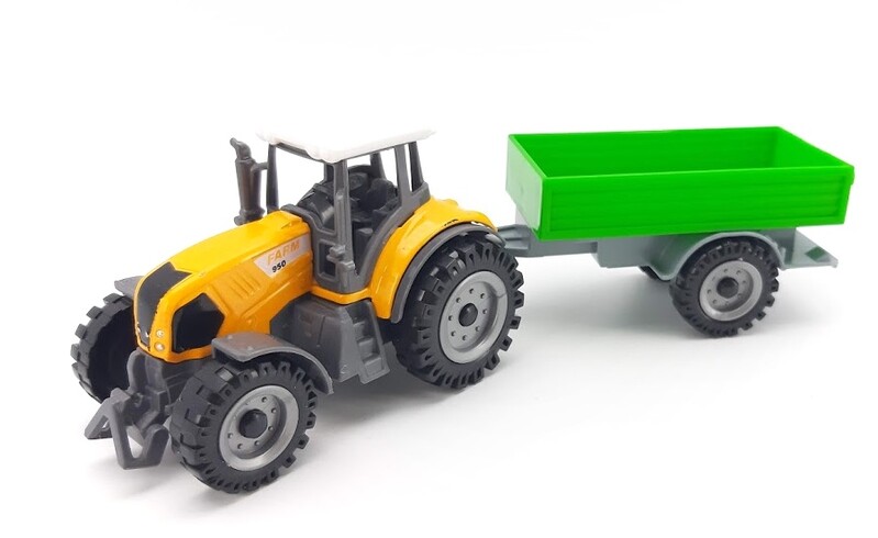 WIKY - Kovový Traktor s vlečkou 18cm, Mix produktů