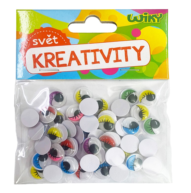 WIKY - Kreativity Pohyblivé oči barevné 12mm / 50ks
