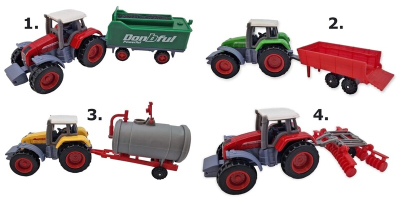 WIKY - Traktor kovový s návěsem 14cm, Mix produktů