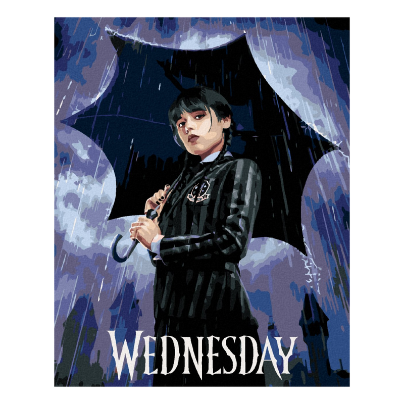 ZUTY - Diamantové malování (bez rámu) - Wednesday Addams na plakátu
