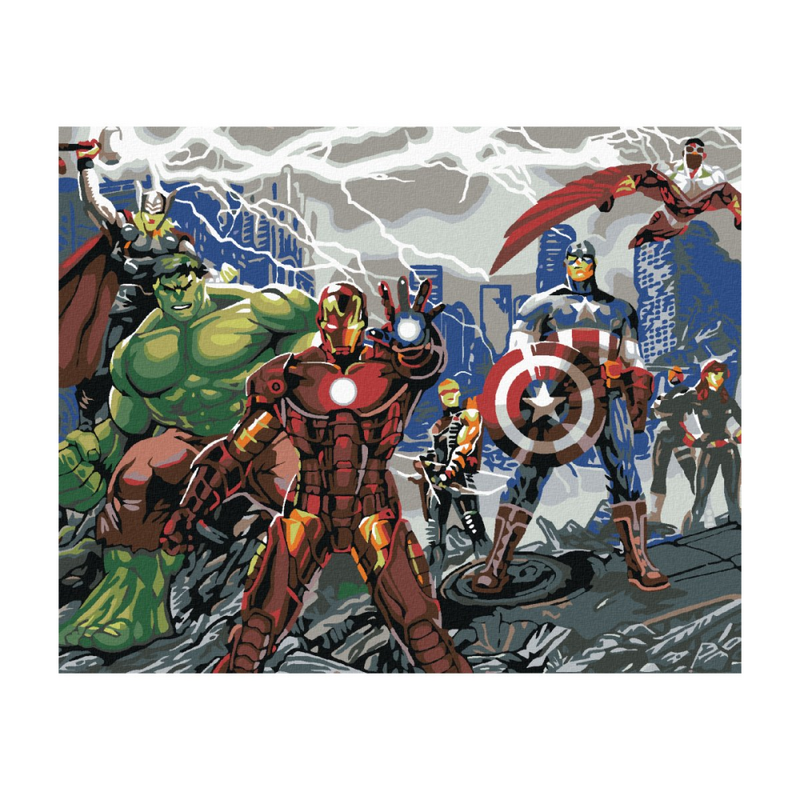 ZUTY - Diamantové malování (s rámem) - Avengers hrdinové
